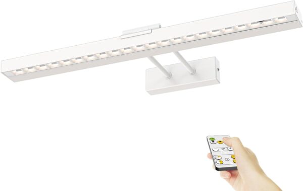 Picture Light Battery Operated, 16in Wireless Art Light for Paintings CCT Dimmable Recharging Wall Art Light with Remote Control for Gallery Dartboard Art Bedroom Bathroom White