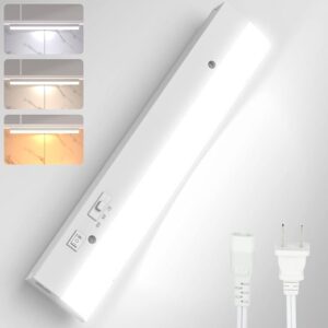 led Under Cabinet Task Lighting for Kitchen Plug-in Closet Light dimmable Under Cabinet Light 3 Color 3000K/4000K/5000K for Kitchen Garage Counter/Sink Area 12 inch