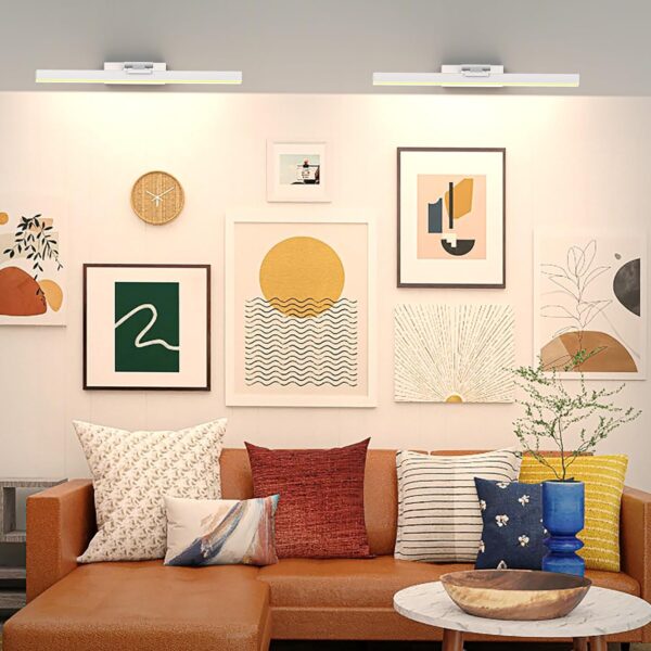 Picture Light Battery Operated, 16in Wireless Art Light for Paintings CCT Dimmable Recharging Wall Art Light with Remote Control for Gallery Dartboard Art Bedroom Bathroom White - Image 6