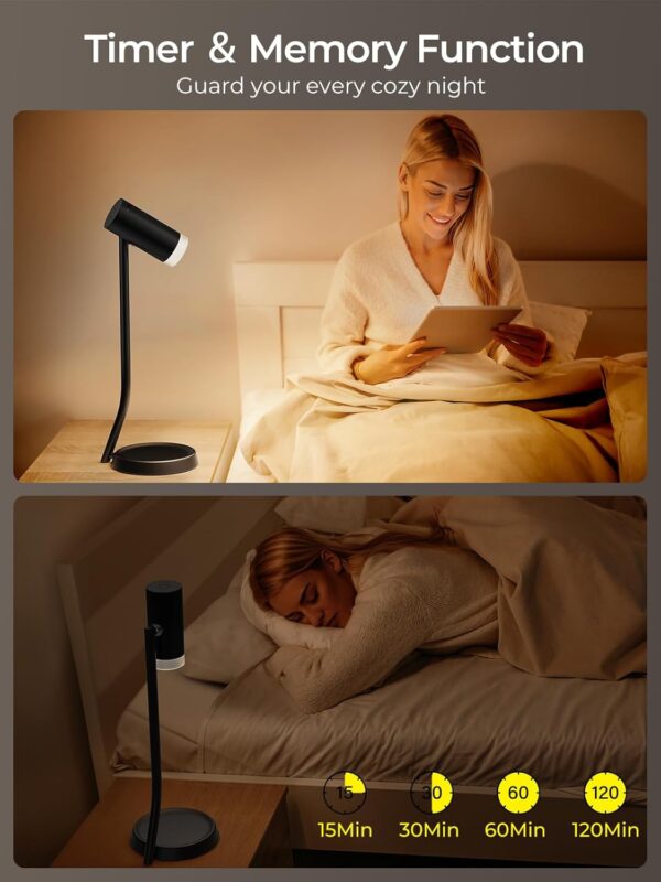 Cordless Table Lamps, Battery Operated Portable Table Light with Magnetic Adjustable Angle Head, 5000mAh Rechargeable Lamp with CCT Dimming for Patio Party Restaurant Dining Home 2 Packs - Image 6