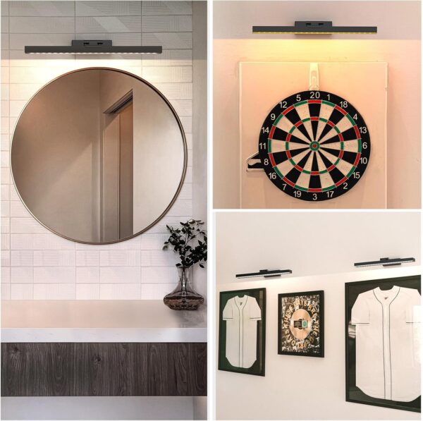 2PCS Picture Light Battery Operated, 16in Wireless Art Light for Paintings CCT Dimmable Recharging Battery Picture Light with Remote Control for Gallery Dartboard Bedroom Bathroom - Image 8